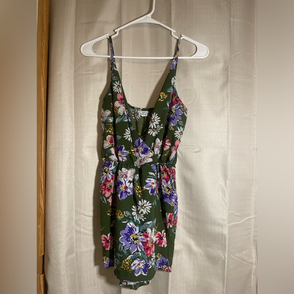 Poof! Green Floral Dress